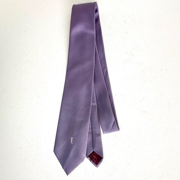 Yves Saint Laurent Vintage purple silk tie - Picture 1 of 3